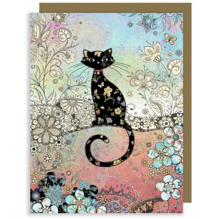 Patterned Cat Card and Envelope 