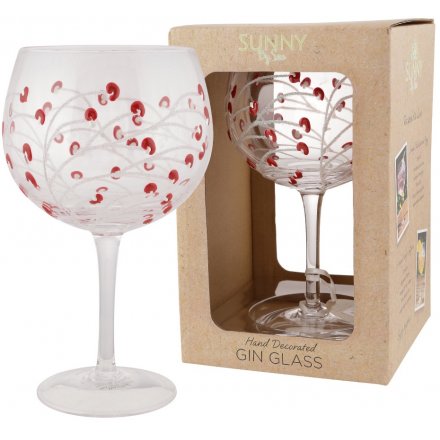A beautiful new line of hand decorated stemmed Gin Glasses, 