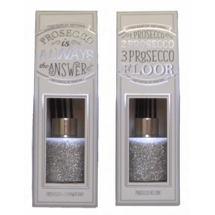 Prosecco Glitter Reed Diffusers, 2 Assorted