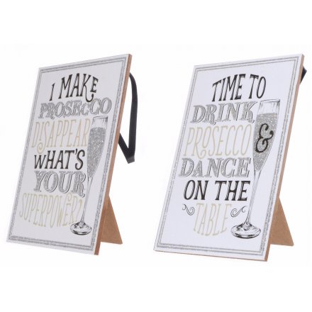 Bring some glitz into your home with these assorted prosecco plaques
