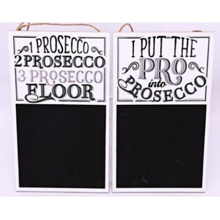 Prosecco Glitter Hanging Chalkboards