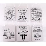 A comical assortment of animal inspired script quotes, printed in a vintage style on a ceramic plaque 