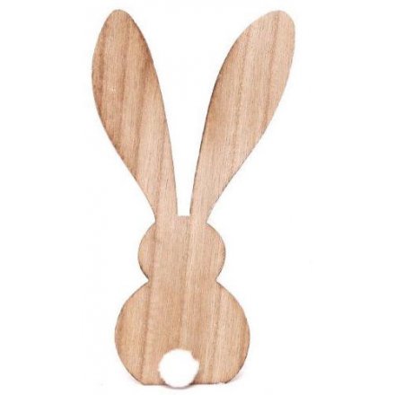 Wooden Rabbit With Pompom Tail
