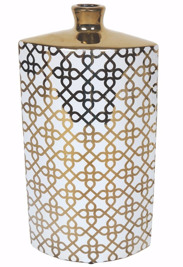 White Gold Ellipse Vase, 36cm 38022 Interior Decor / Ornamental