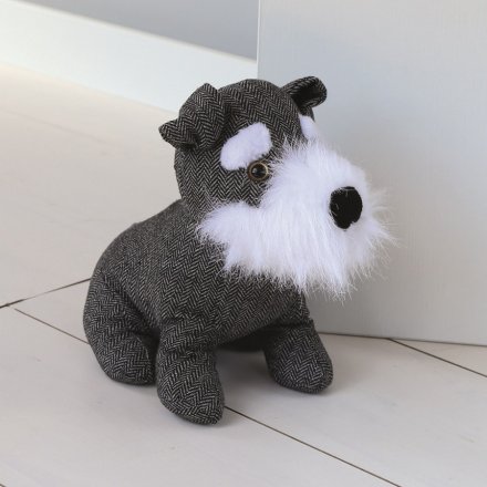  Add a chic trend to your home space with this grey toned sitting dog doorstop 