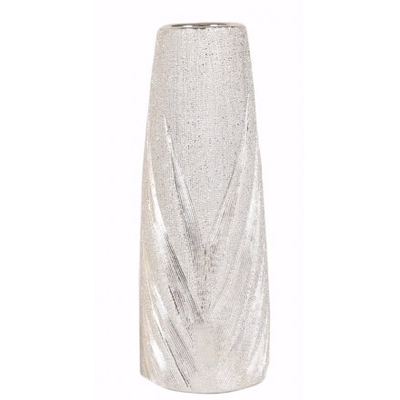 Silver Decor Vase, 30cm