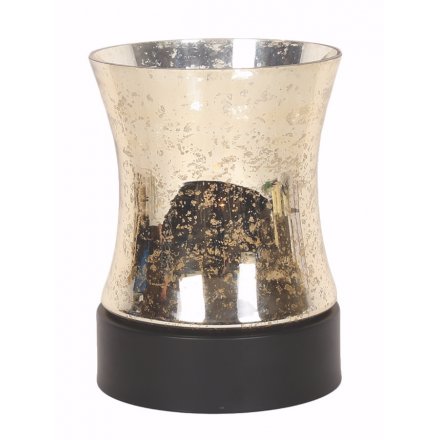 Distressed Waisted Pillar Candle Holder, 19cm