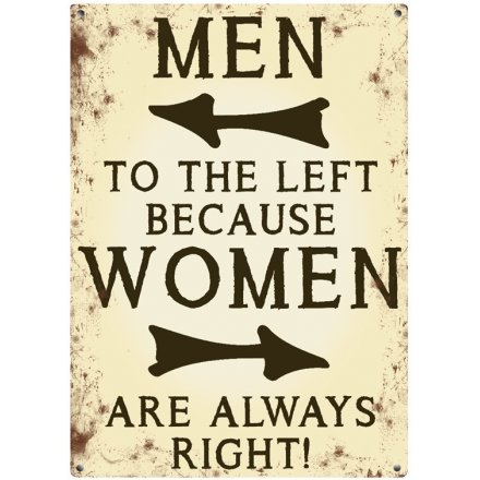 Women Always Right Metal Sign 