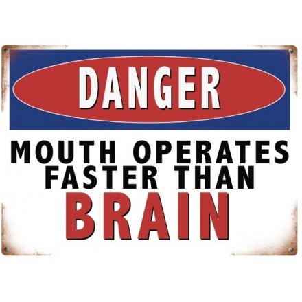 Danger Mouth Operates Metal Sign, 20cm