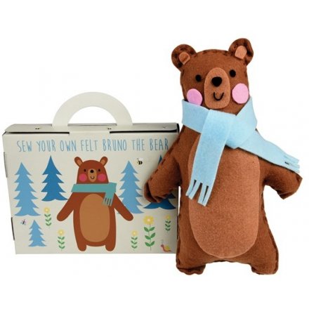 Bring Bruno the Bear to life with this sew your own felt kit 