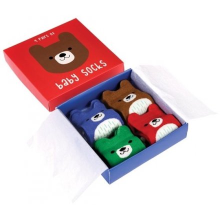  This adorable little set of bear socks will keep any newborn baby's toes warm and cosy 