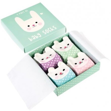 This adorable little set of bunny socks will keep any newborn baby's toes warm and cosy 