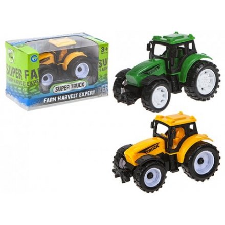 Assorted Pull Back Tractors, 8cm 
