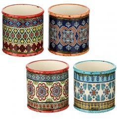 Bring a colourful bohemian vibe to any space of your home or garden with these colourfully chic ceramic planters 