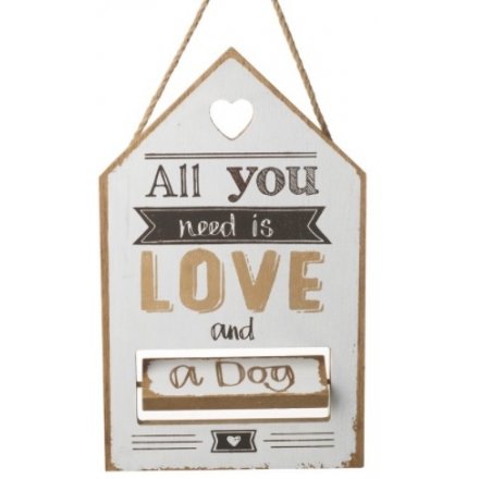  This hanging wooden plaque is a great gift idea for any home with a cat or a dog, or both! 
