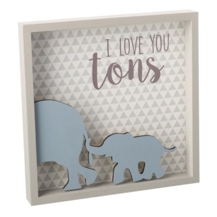 3D Love You Elephant Wall Plaque 