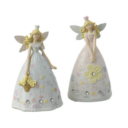 Fairy Princess Glittered Ornaments, 2ass