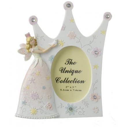 Fairy Princess Glittered Crown Frame