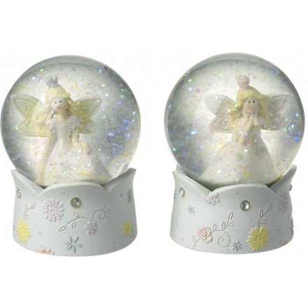 Resin Glittered Fairy Princess Waterballs, 2ass