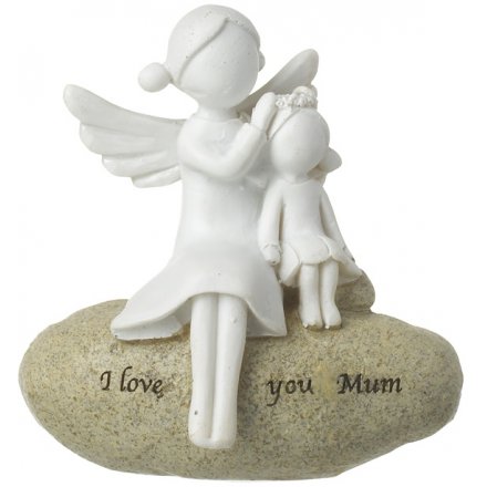 Resin Angel Stone - I Love Mum