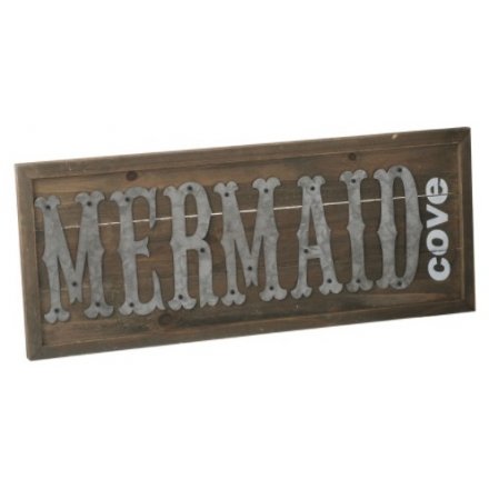 Mermaid Cove Wooden Sign 49cm