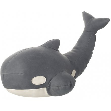 Stitched Leatherette Doorstop - Whale