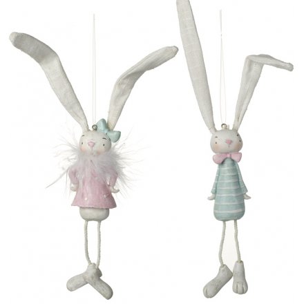 Assorted Hanging Pastel Bunny Decorations
