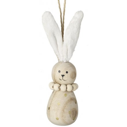 Hanging Fluffy Eared Bunny Decoration