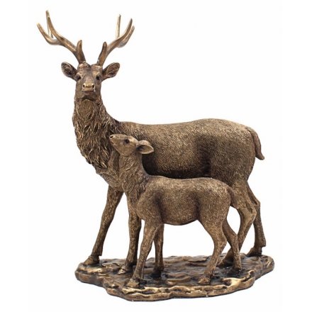 Bronzed Deer & Fawn Ornament