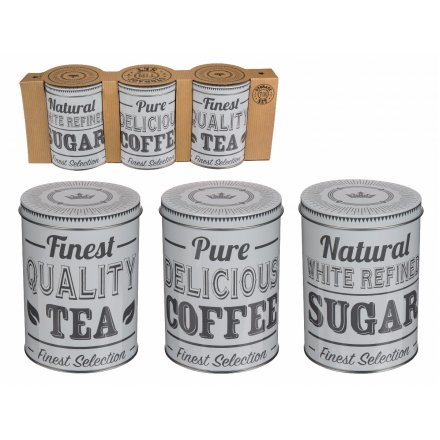 Tea, Sugar, Coffee Tin Set