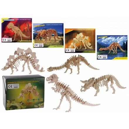 Dinosaur Skeleton 3D Puzzles, 4ass 30cm