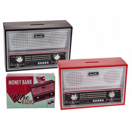 Funky Retro Radio Money Bank 18cm