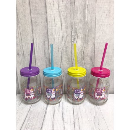 Add a colourfully creative twist to your decor with this funky assortment of 4 glass drinking jars
