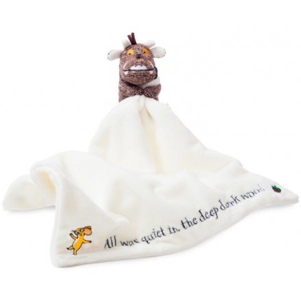 A soft to the touch baby blankie, in a fun and popular Gruffalo look 