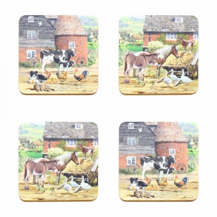 Country Life Coasters, Set Of 4
