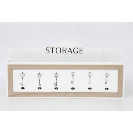 Wooden Hook and Storage Unit 48cm