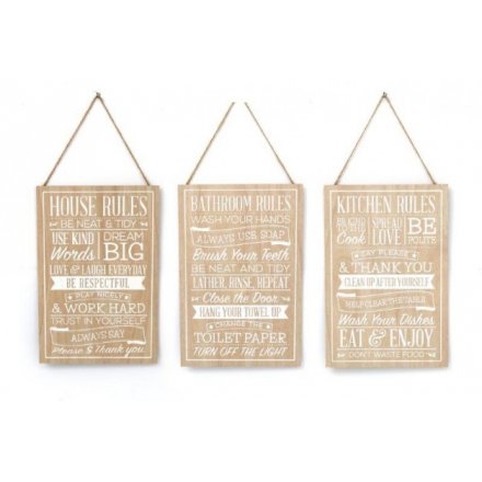 House Rules, Wooden Plaques