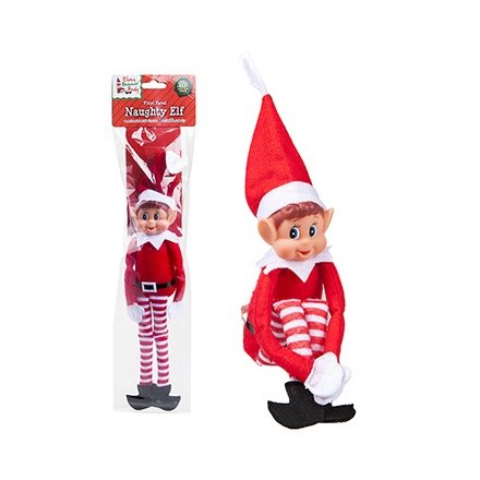  A mischievous and cheeky Naughty Elf figure, well known for his bad behaviour and large pointed ears, 