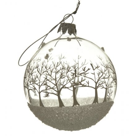 Hanging Glass White Tree Bauble