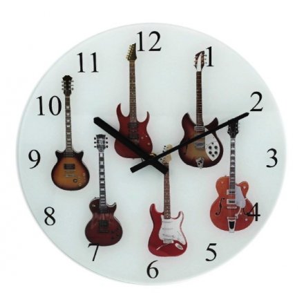 Glass Guitar Clock