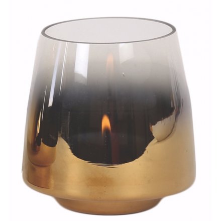 Rounded Ombre Smoke Glass Tlight Holder