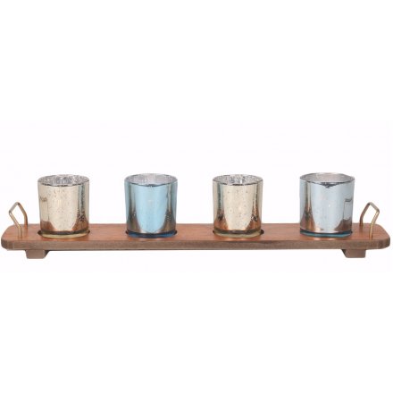 T-Light Holders on Tray, Large