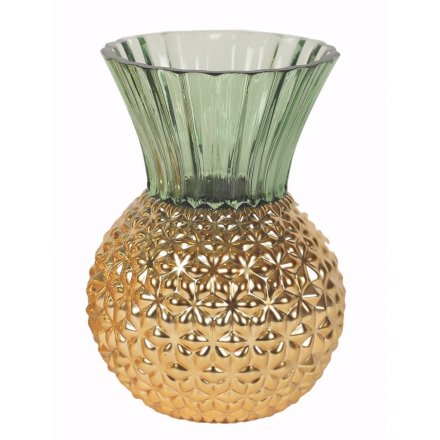 Embossed Effect Pineapple Vase