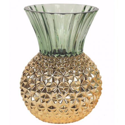 Gold Pineapple Vase, Large 22cm