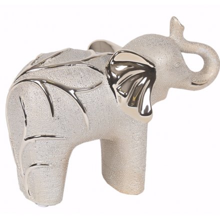 Silver Decorative Elephant Figure 17cm