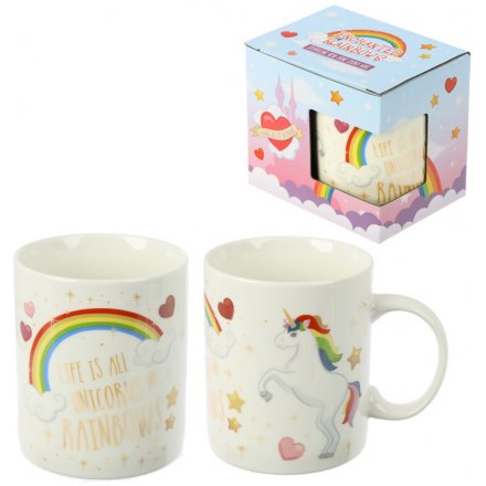 Drink in style with this magical and mystical unicorn themed fine china mug 