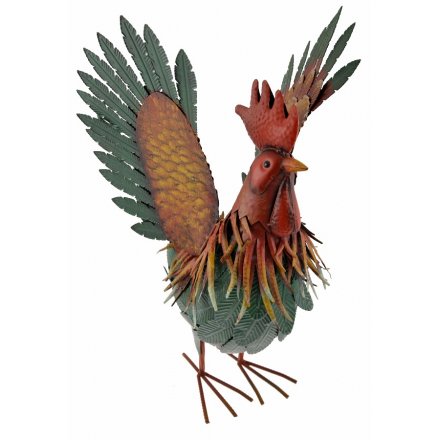 Metal Garden Figure - Posed Cockerel 52cm
