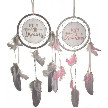 Pink/Grey Dreamcatchers, 2 Assorted