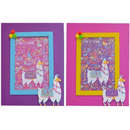 Add a colourfully creative twist to your home decor with this funky assortment of 4x6 llama themed picture frames
