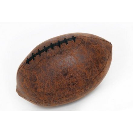 Rugby Ball Faux Leather Doorstop 